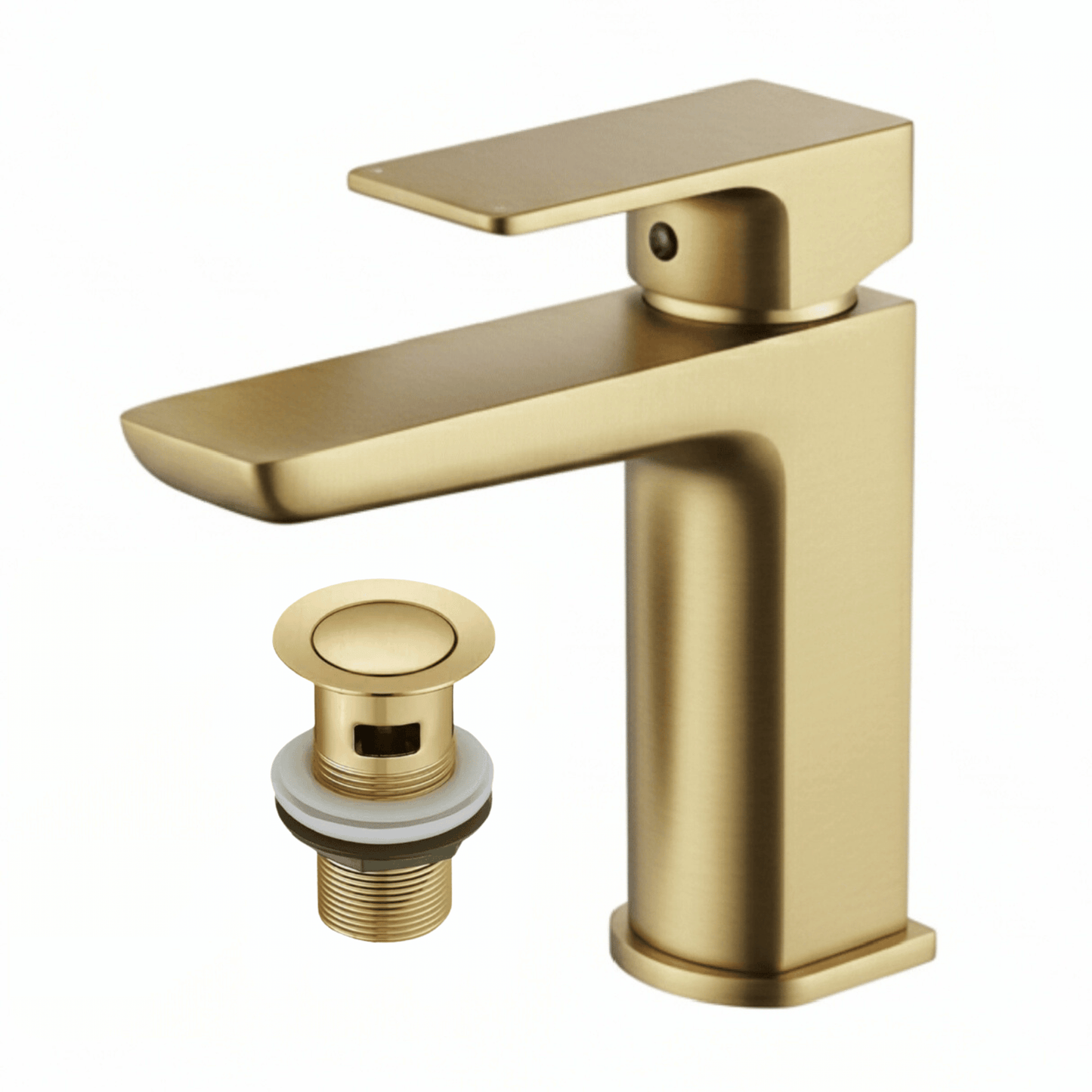 Techsphere Zenith Basin Mixer Tap, Sink Faucet Brushed Brass