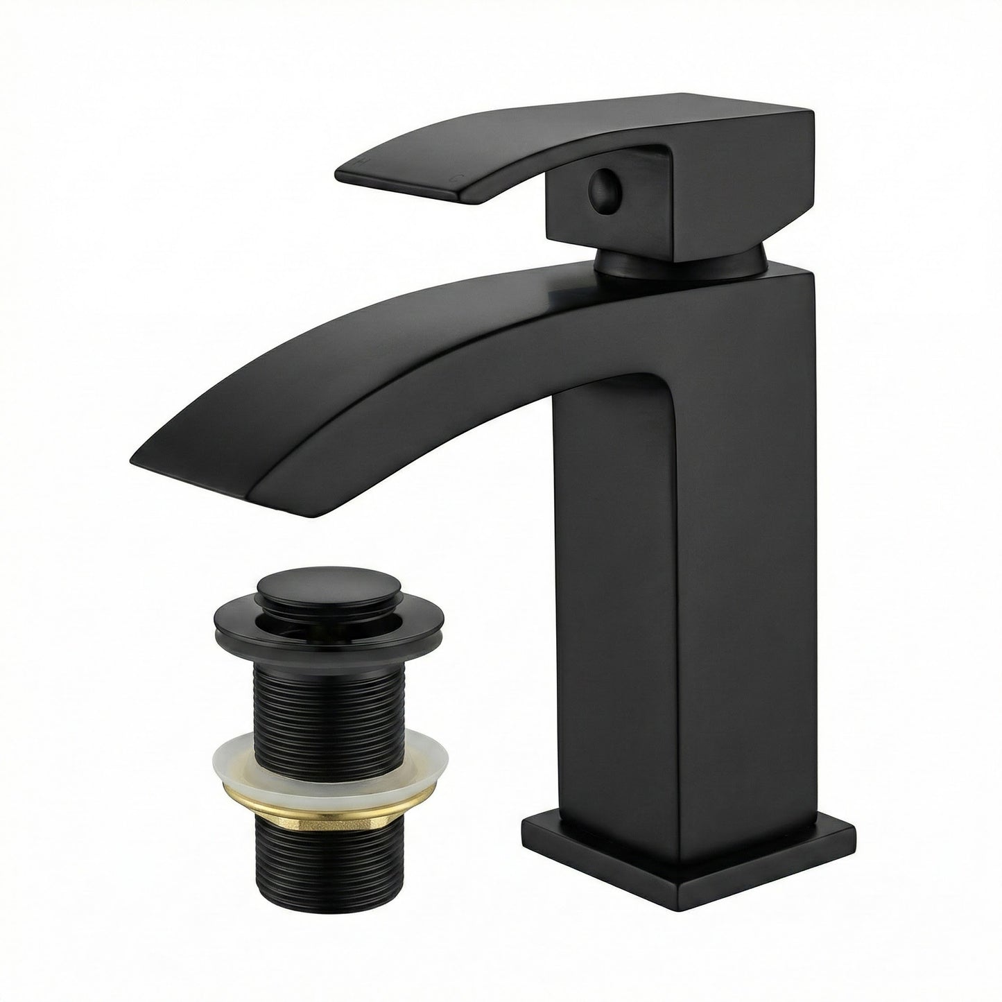 Techsphere Vertex Basin Mixer Tap, Sink Faucet Matt Black
