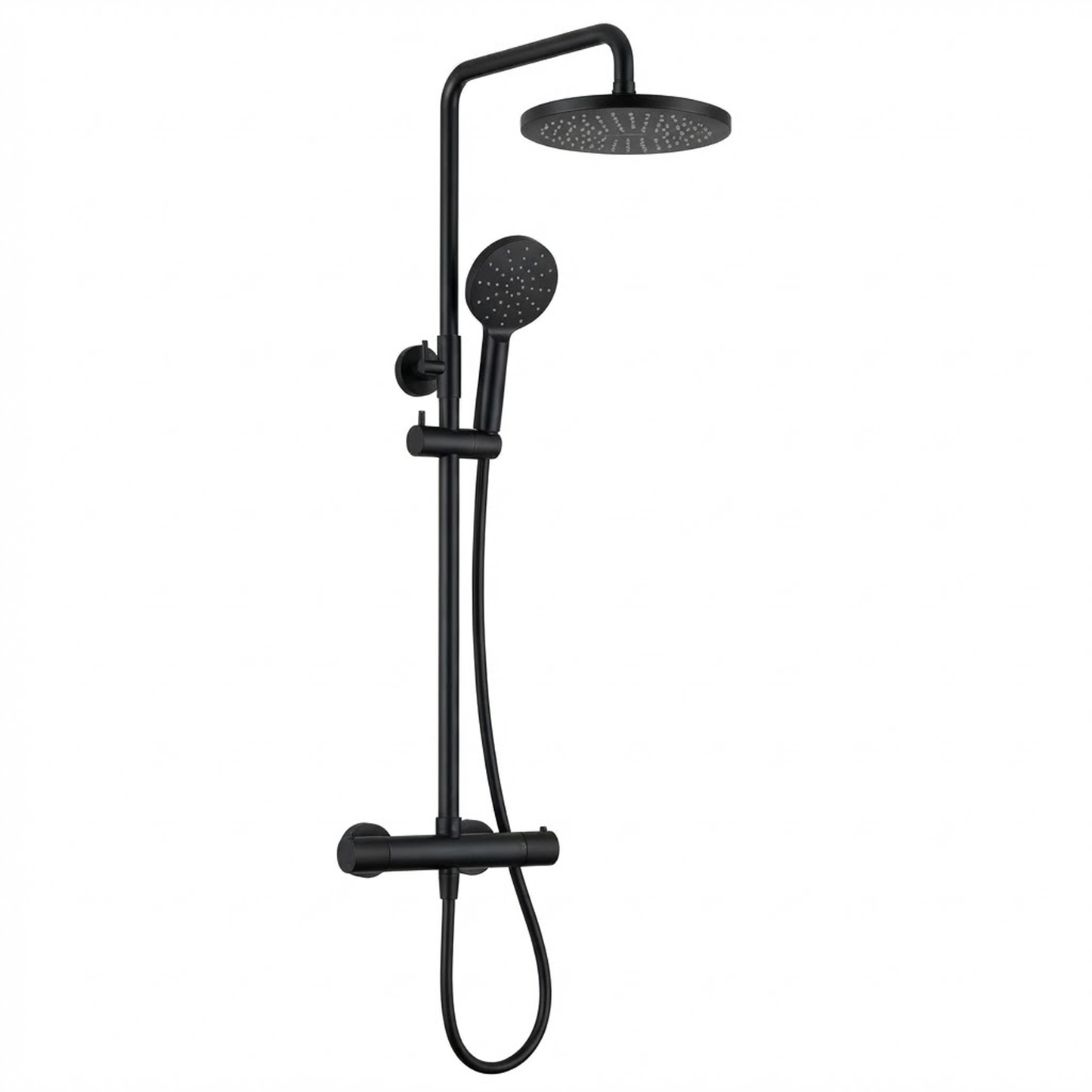 Techsphere Round Mixer Shower, Thermostatic Shower Matt Black