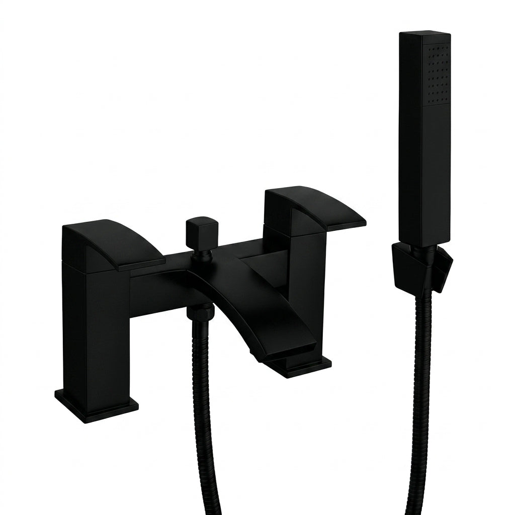 Techsphere Vertex Bath Shower Mixer Tap, Bathtub Shower Faucet Matt Black