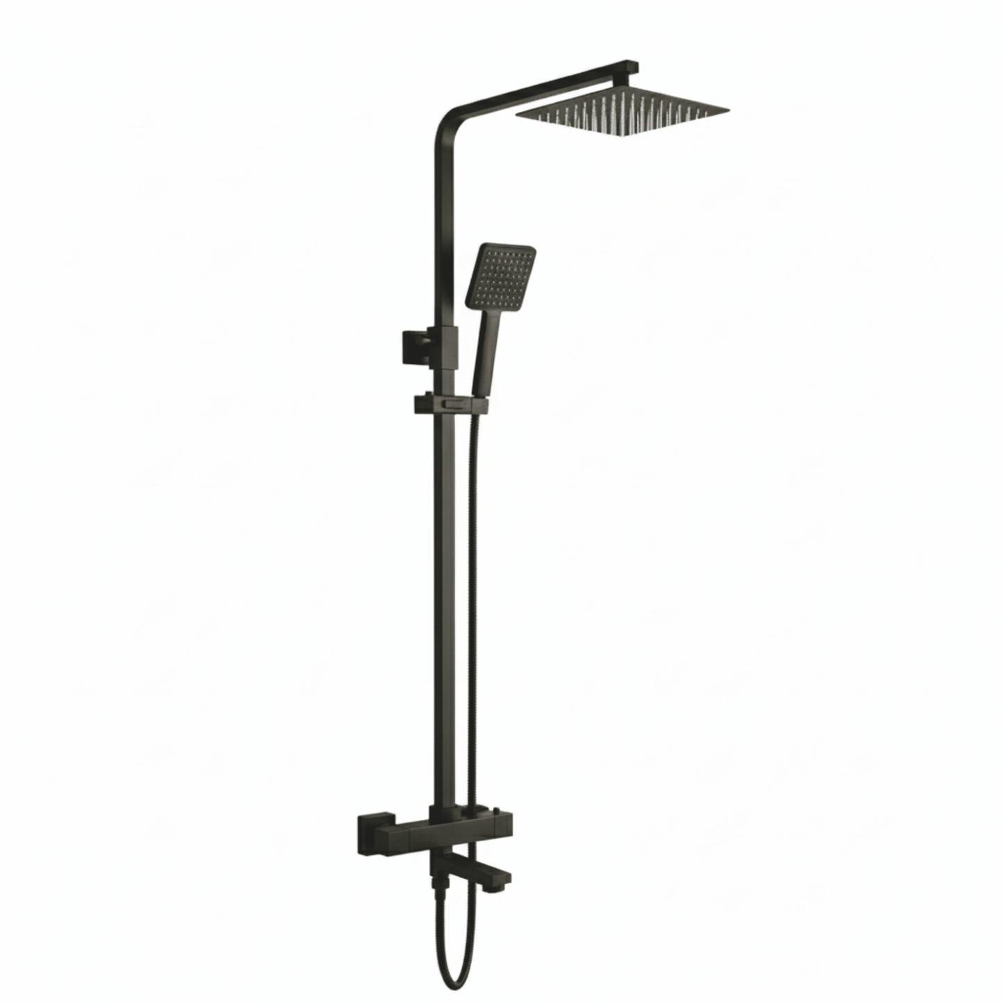 Techsphere Square Filler Shower, Thermostatic Shower Matt Black