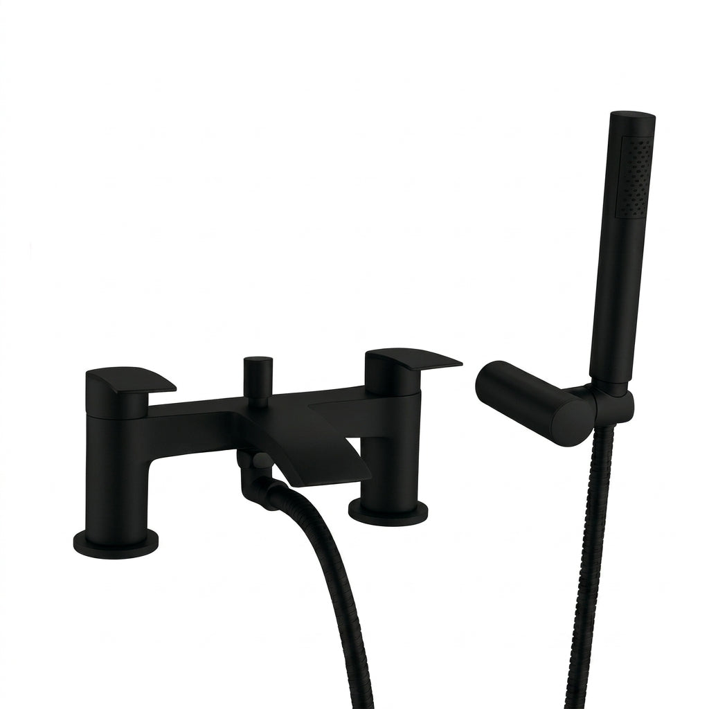Techsphere Prism Bath Shower Mixer Tap, Bathtub Shower Faucet Matt Black