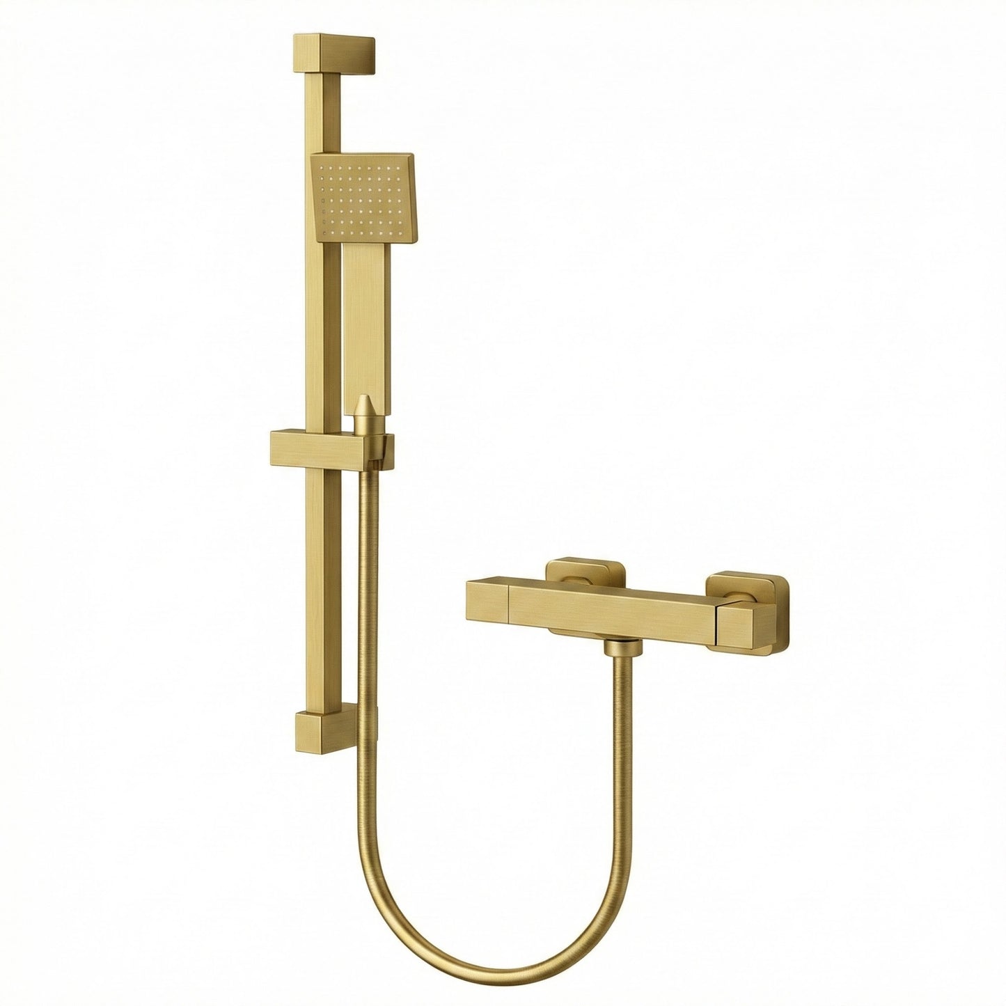 Techsphere Square Hand Shower, Handheld Shower Head Brushed Brass