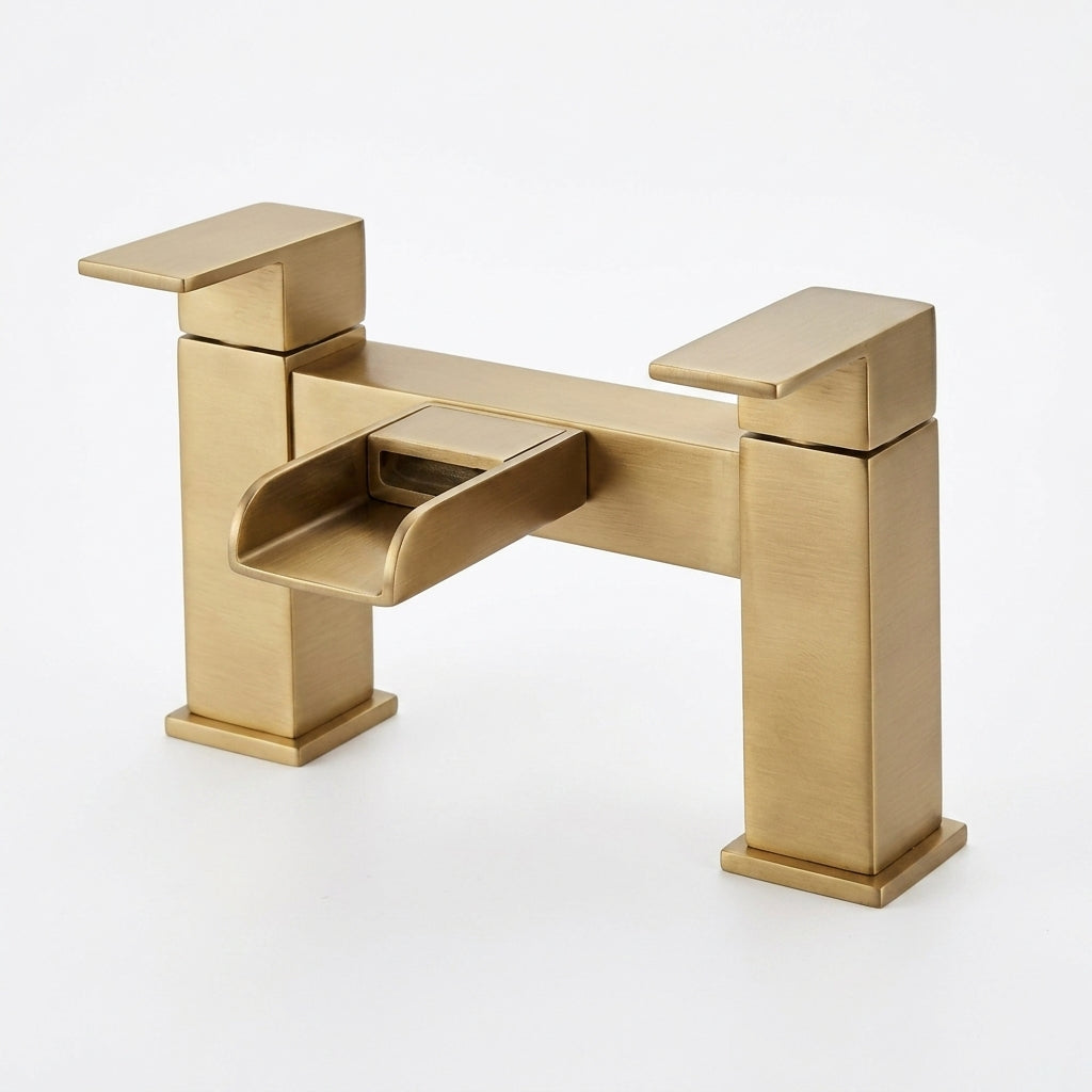 Techsphere Cascade Bath Filler Tap, Bathtub Faucet Brushed Brass