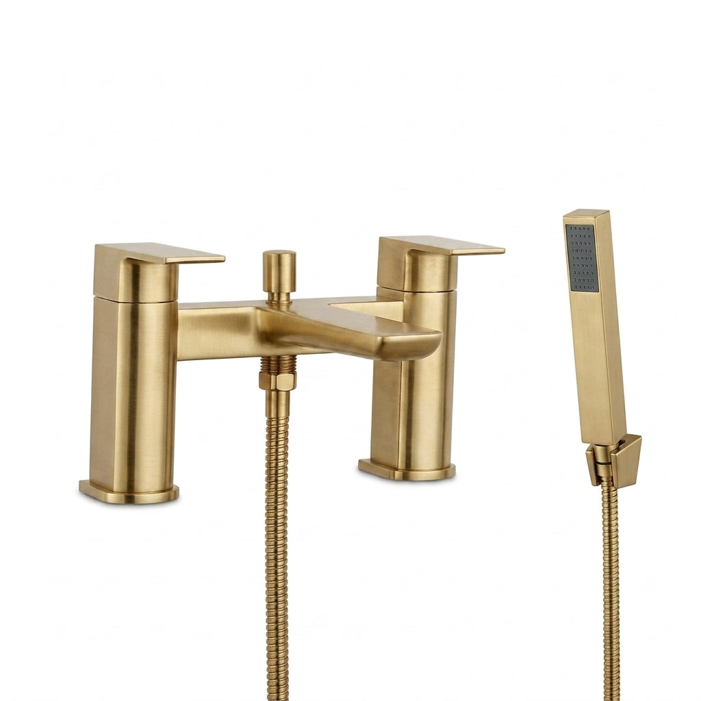 Techsphere Zenith Bath Shower Mixer Tap, Bathtub Shower Faucet Brushed Brass