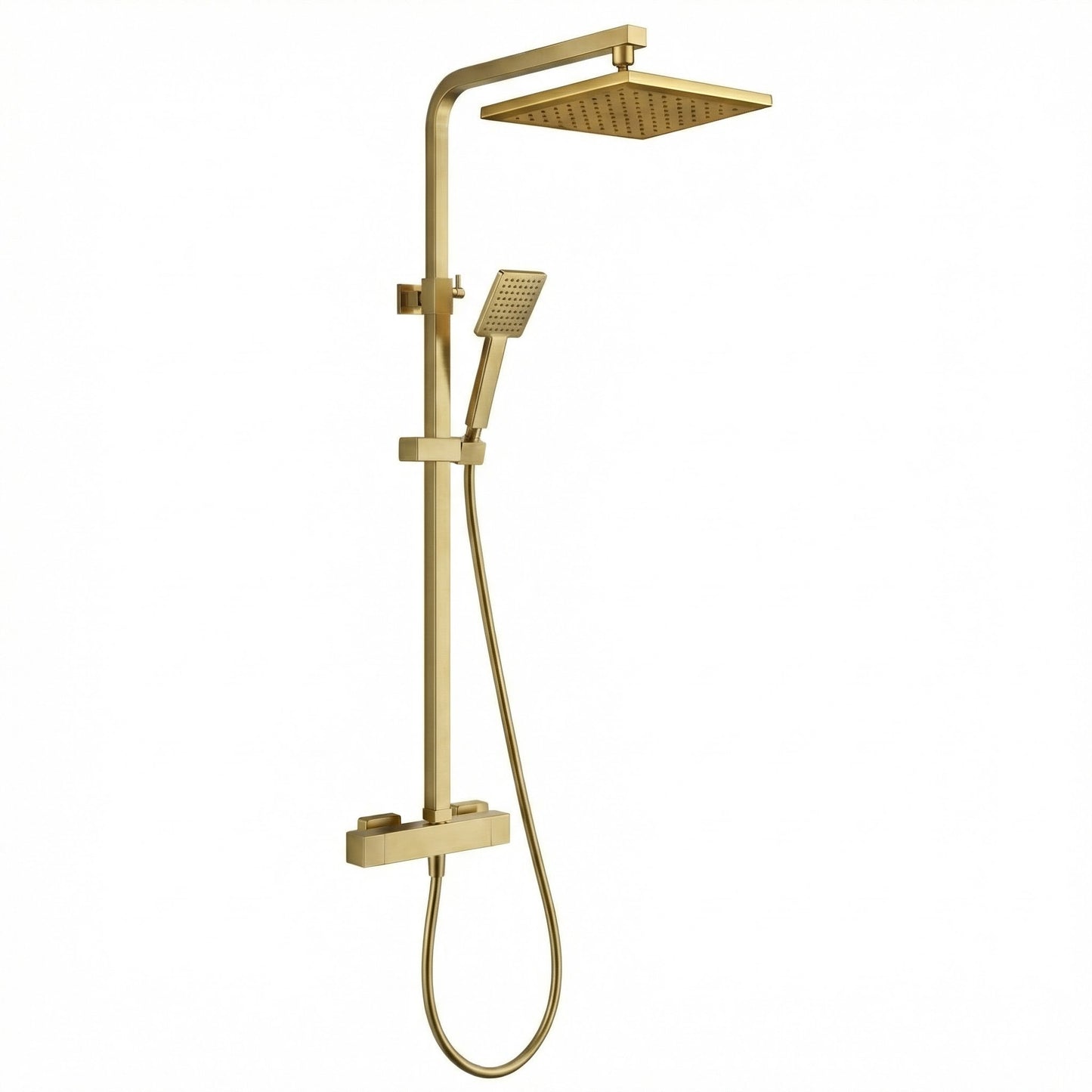Techsphere Square Mixer Shower, Thermostatic Shower Brushed Brass