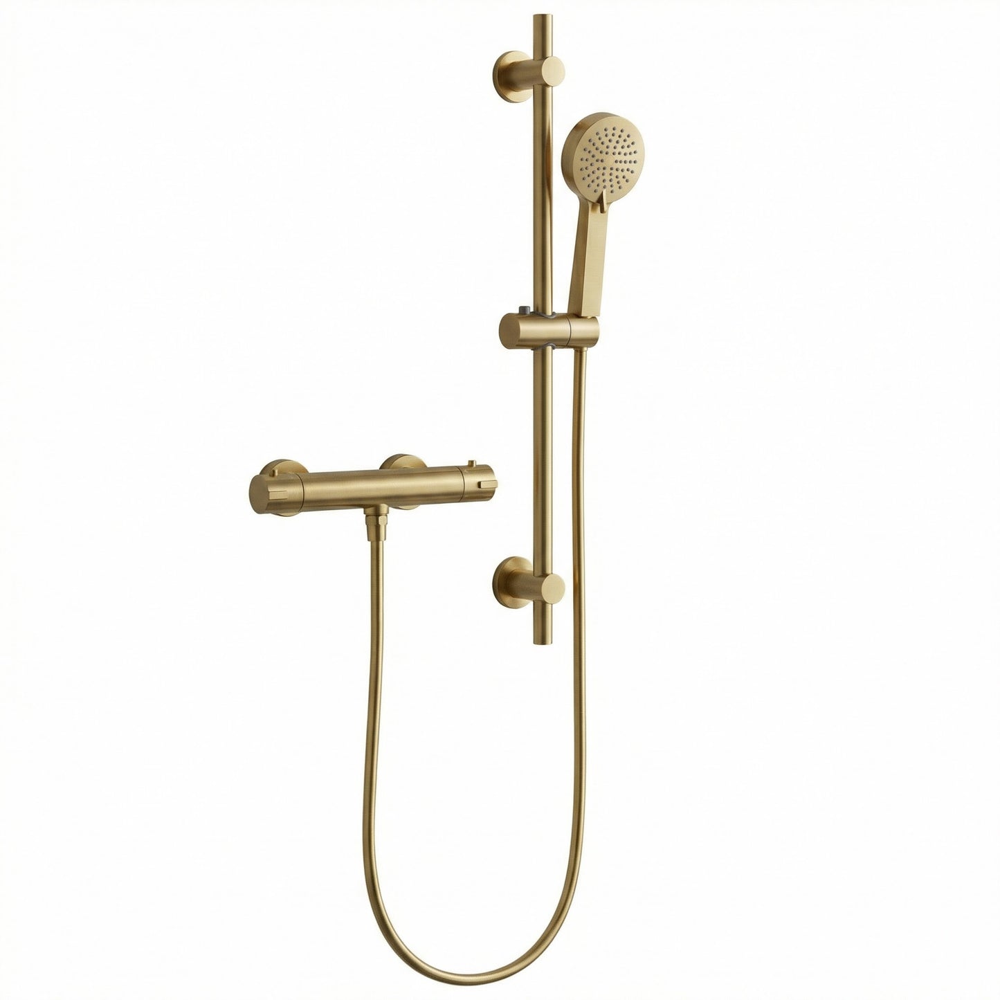 Techsphere Round Hand Shower, Handheld Shower Head Brushed Brass