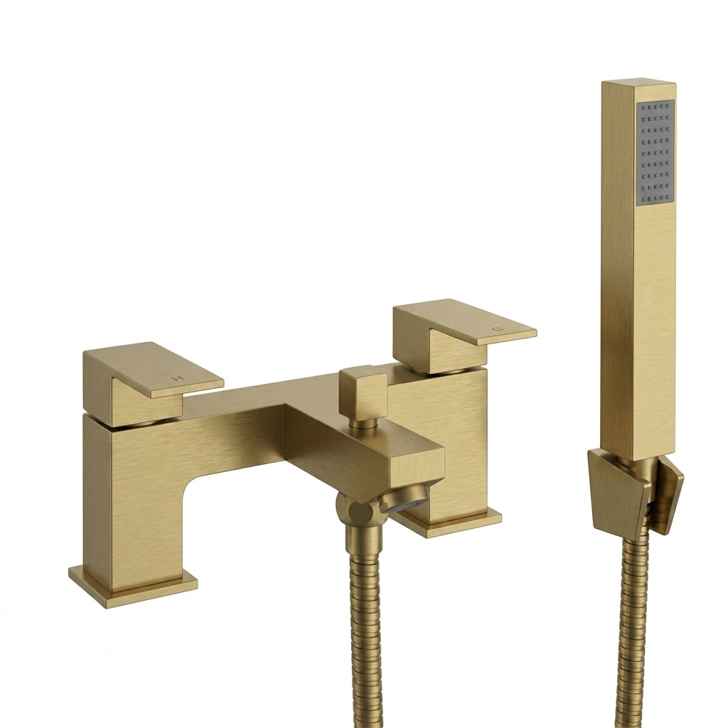 Techsphere Axis Bath Shower Mixer Tap, Bathtub Shower Faucet Brushed Brass