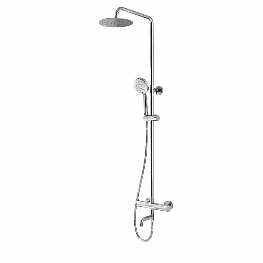 Techsphere Round Filler Shower, Thermostatic Shower Chrome