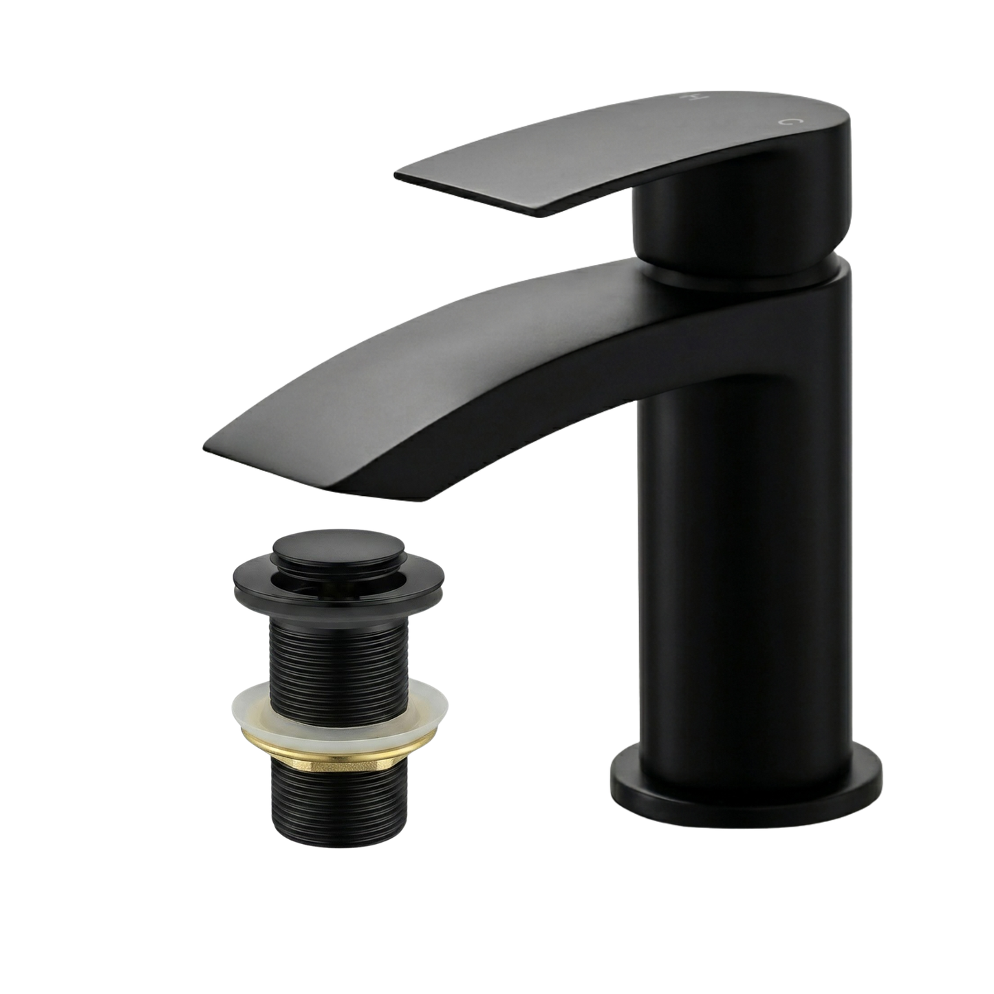 Techsphere Prism Basin Mixer Tap, Sink Faucet Matt Black