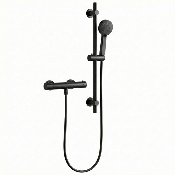 Techsphere Round Hand Shower, Handheld Shower Head Matt Black