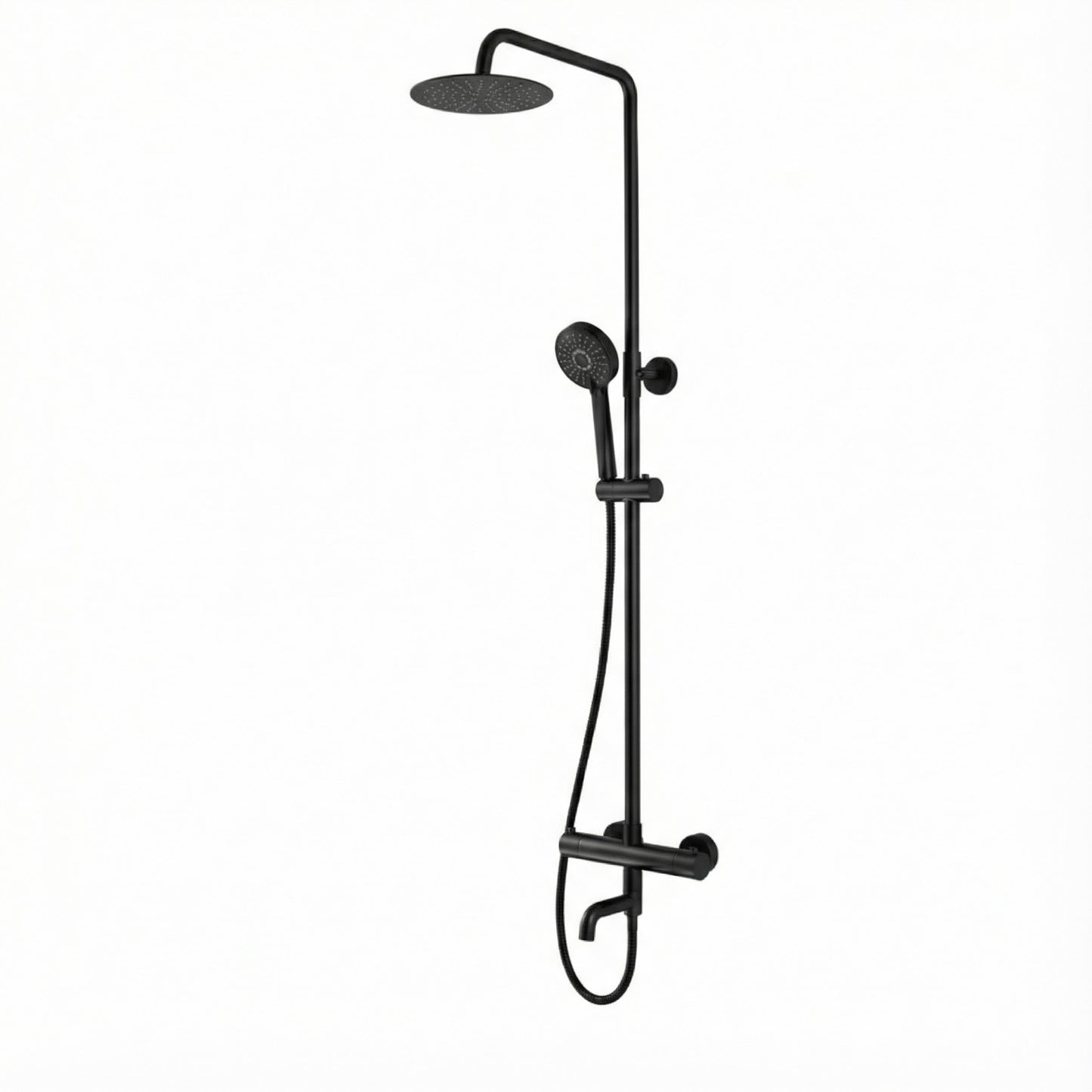 Techsphere Round Filler Shower, Thermostatic Shower Matt Black