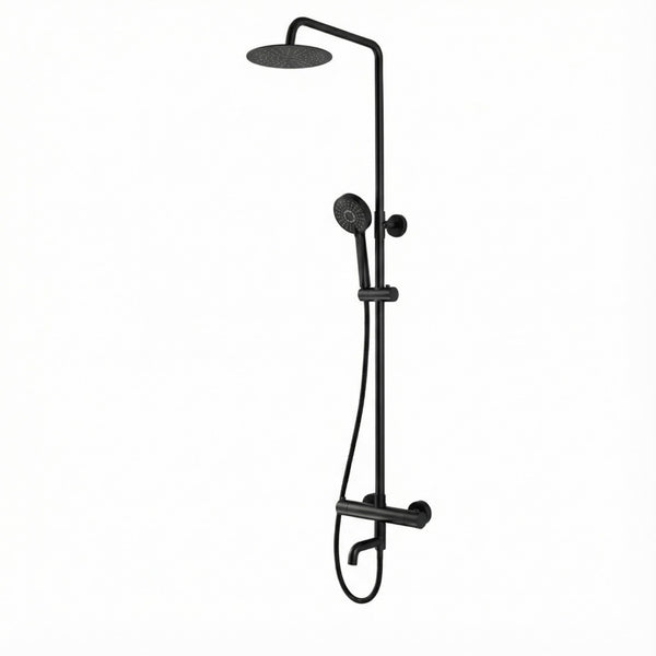 Techsphere Round Filler Shower, Thermostatic Shower Matt Black