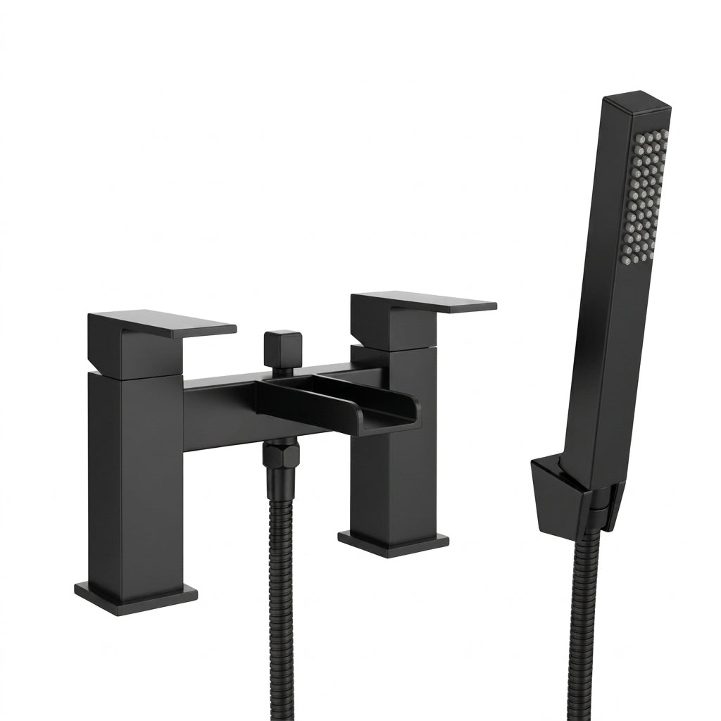 Techsphere Cascade Bath Shower Mixer Tap, Bathtub Shower Faucet Matt Black
