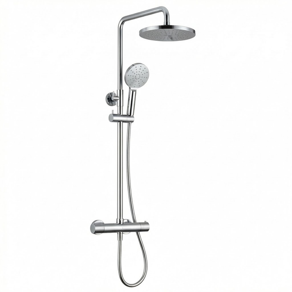 Techsphere Round Mixer Shower, Thermostatic Shower Chrome