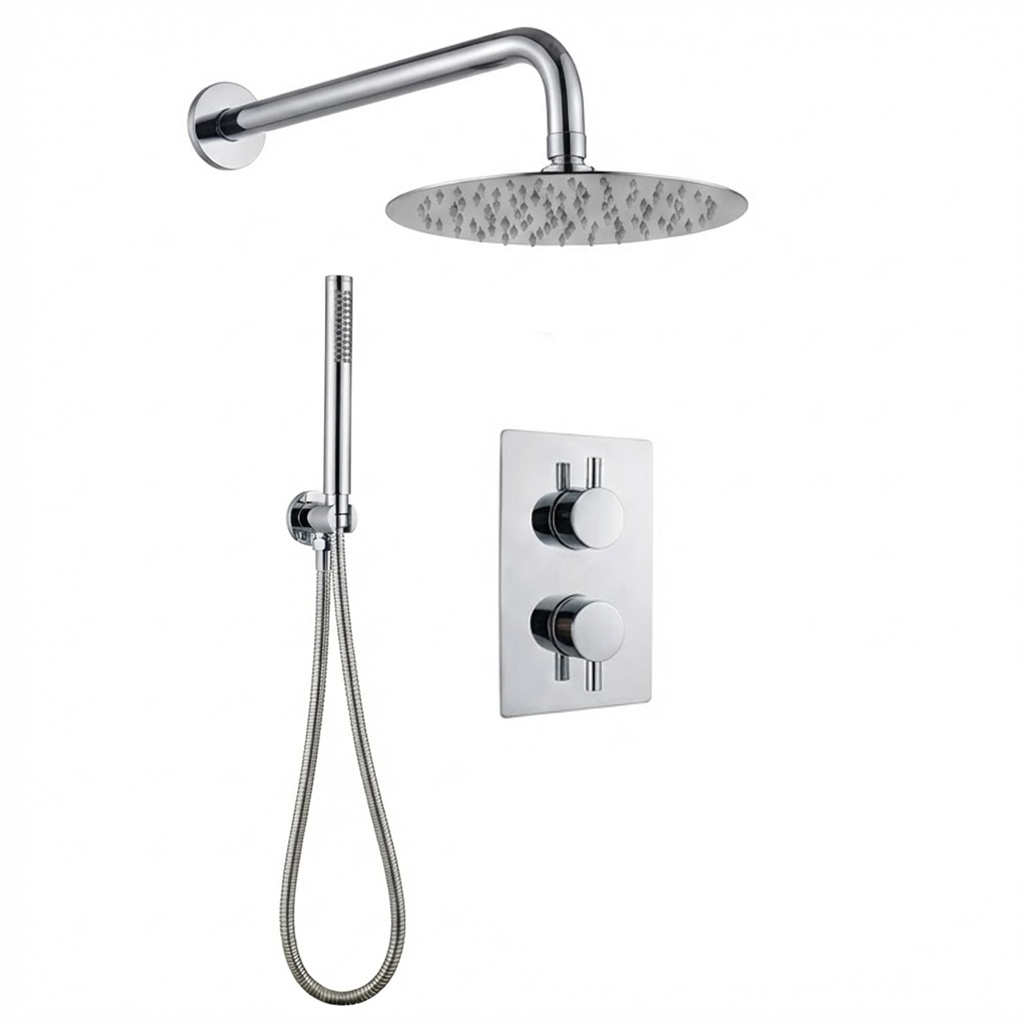 Techsphere 2 Dial Round Shower Valve, Thermostatic Shower Chrome